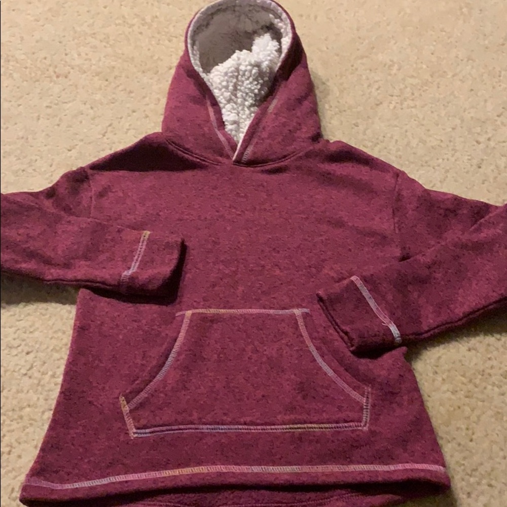 Girls hoodie with fleece in hood
